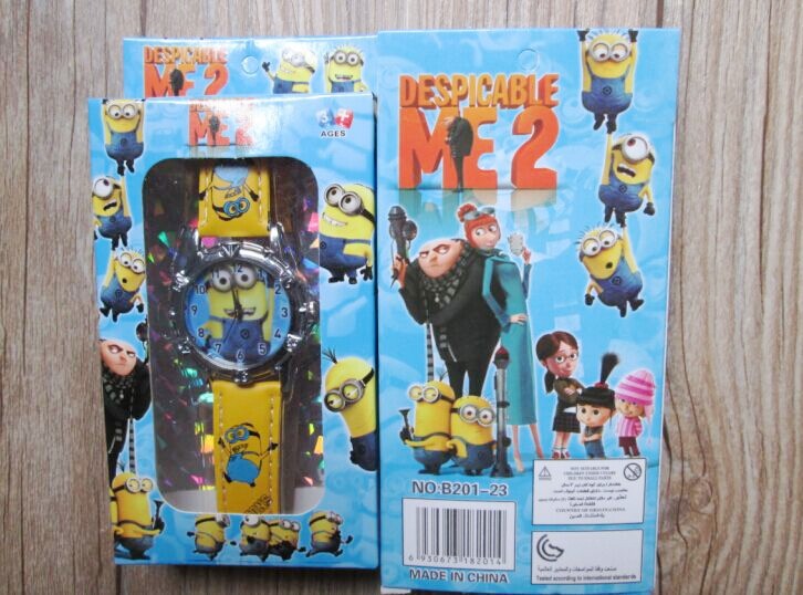 1Pcs Kids Cartoon Minions Watches With Boxes Children Despicable Me Wrist Watches