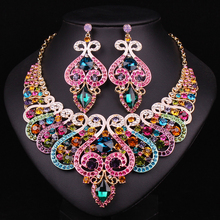 White Gold Plated Jewellery Bridal Jewelry Sets Wedding Necklace And Earring For Brides Fashion Accessories Christmas Present
