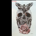HL 011 skulls 3d tattoo flash temporary tattoo high quality large waterproof tattoo sticker size 21