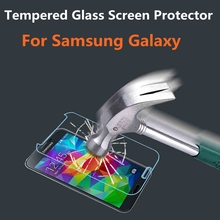 High Quality Ultra-thin Clear Real Tempered Glass Screen Protector  For Samsung Galaxy S3  S4  S5  Note 2  Note 3  Note 4