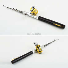 Portable mini Fibre glass   fishing pole  Rod pen and Reel Combos free shipping