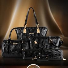 2015 New Hot Women Bags 6pcs set Women Leather Shoulder Bag Handbag Messenger Crossbody Tote Purse