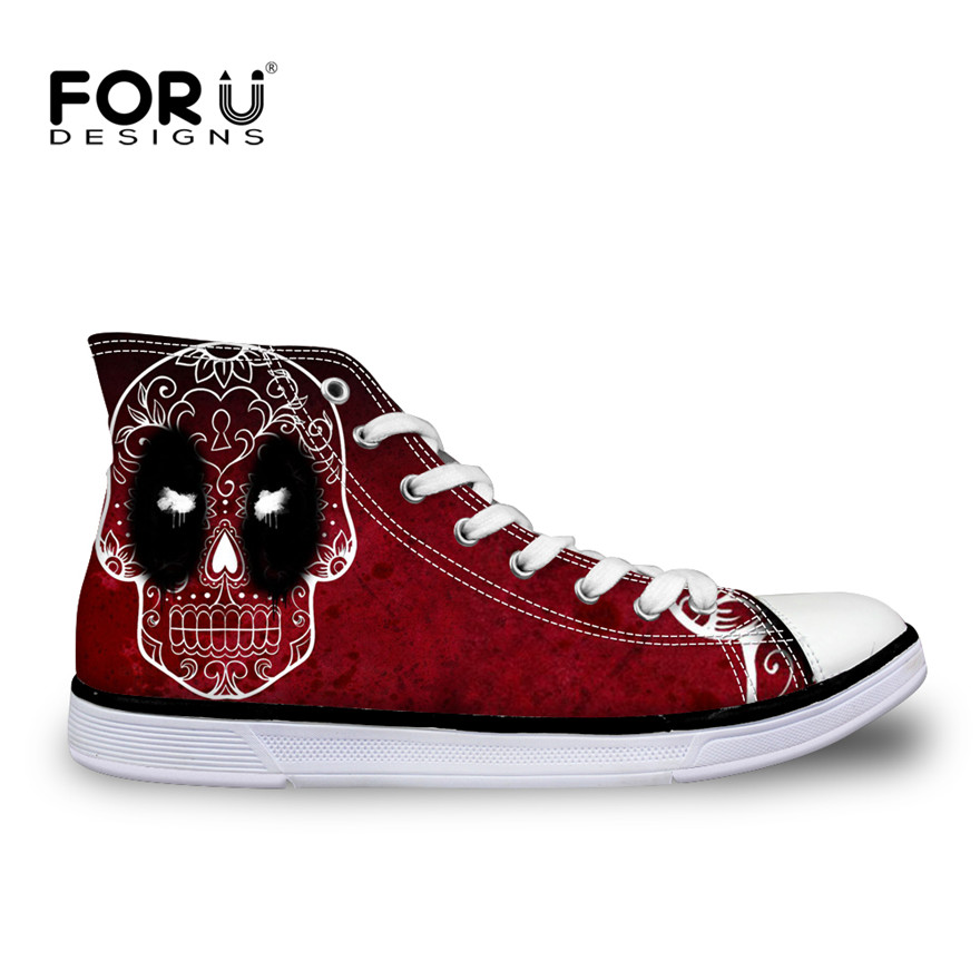 2016 hot sale men s shoes high top canvas shoes cool cartoon superheros zombie skull printed