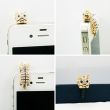 1pcs New Cute Diamond Cat hello kitty tortoise Pattern koala Anti Dust Plug For Phone Accessories