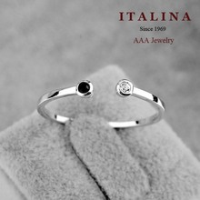 AAA Italina Jewelry Gold Plated Delicate Opening Crystal Small Ring for Women Girls