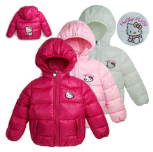 2014 new Hello Kitty Girl’s Winter jackets hooded children’s Coats winter warm Outerwear & Coats 100% cotton-padded jackets