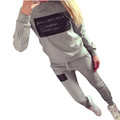 2016 New Autumn and Winter Women s Stripe Block Letters Printed Track Suit Ss1208