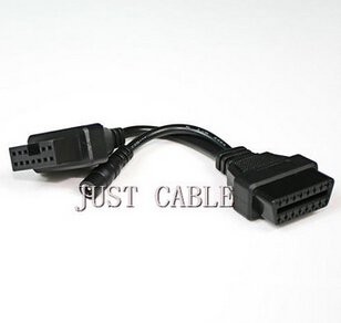 Mitsubish 12 Pin Female TO OBD OBD2 16Pin Female DC Plug Car Analyzer Testing Diagnostic Tools