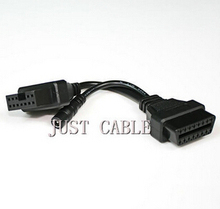 Mitsubish 12 контакт. женский к OBD OBD2 16 контакт. женский + DC зажигания автомобилей анализатор тестирование диагностические инструменты адаптер конвертер для кабеля
