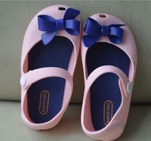 2015 girl Shoes For kids New Limited Strap Baby Rubber Mini Melissa Cute Bow Sandals Children