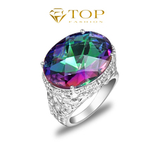 Bridal Jewelry Promise Rings Magic Rainbow Mystic Topaz Crystal RING Free Shipping GR0142