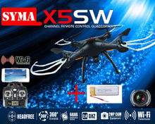 Free Shipping! Black Syma X5SW FPV 2.4G 50M RC Drone Quadcopter 2.0MP Wifi Camera+ 1 Battery