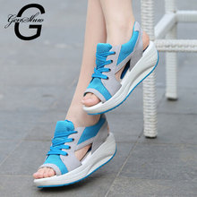 2016 Ladies Platform Sandals Sandalias Summer New Fish Head Sandals Women Sandals Shoes Muffin Zapatos Mujer Wedges Sandalet