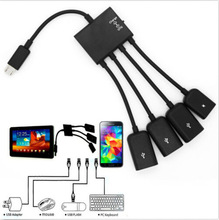 4 Port Micro Usb Power Charging Otg Hub Cable For Laptop Smartphone Table