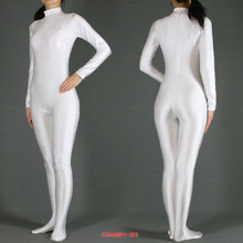 Free Shipping 2014 hot sale White Lycra Spandex Zentai Suit full body Halloween Women Fancy Costumes S-XXL Can be Custom
