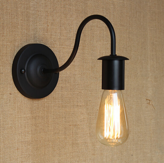 Simple & Modern Iron Wall Lamp Industrial Loft Light Hallway Light Curve Arm Without Shade Free Shipping