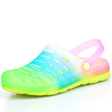 Rainbow gradient couple female sandals shoes