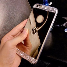 TPU Soft Gel Case Cover Luxury Bling Diamond Crystal Mirror Style Back Cover Skin For Samsung Galaxy S4 S5 S6 Note3 Note4 Note 5