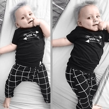 New 2Pcs Newborn Baby Boys Outfits Top T shirt Batman Pants Clothes Set 2016 Newest Baby