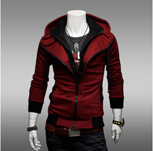 2015 Fashion Brand Men Clothing Double Layer Zipper Up Men Hoodies Jackets Male Sports Casual Men