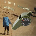 3pcs Free shipping Outdoor camping 3 in1Emergency Survival Gear Whistle Compass Thermometer