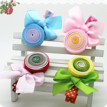 New Girls Print Ribbon Lollipops Hairpins Children Barrettes Girls Bow Colorful Hair Accessories Hair Ornaments Baby Hair Clip