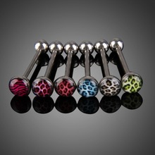 #F9s 6PCS Sexy Leopard Girl Belly Button Ring Tongue Piercing Jewelry