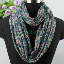 Fashion Vintage Beautiful Floral Print Infinity 2 Loop Soft Comfy Cotton 2 Layer Scarf Wrap New
