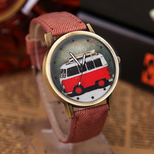 Fashion Children Fabric Watches Women Vintage Style Quartz Watch Cartoon Car Wristwatches Kids Relogio Clocks Wrist