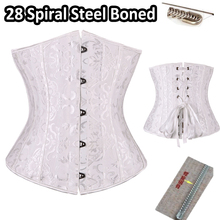 28 Steel Boned Corset Top Waist Training Corsets Bustier Black Floral Embroidery Best Gra Body Shaper