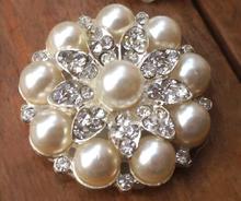 Free shipping (1 pair/lot) diy metal flower shape diamond pearl shoe buckle shoes accessories bag accessories