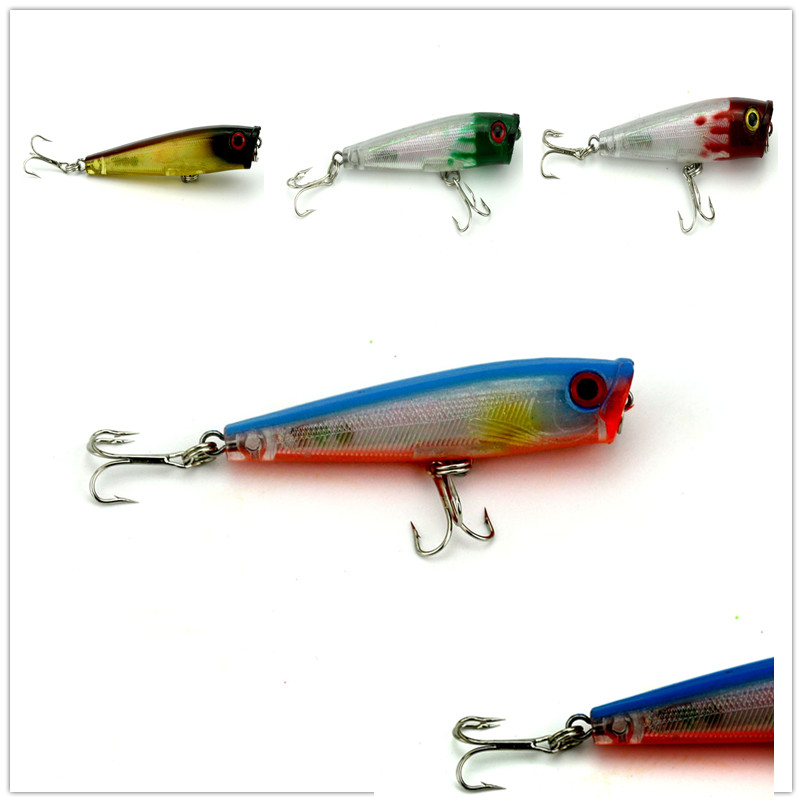 Hot Laser Popper fishing lure 65mm/6.6g floating popper high quality fishing bait isca artificial hard baits 20pcs