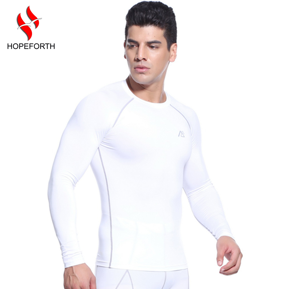 Men Long Sleeves Compression Underwear Base Layer Shirts Skin Tight Running Training Weight Lifting Sports Clothing