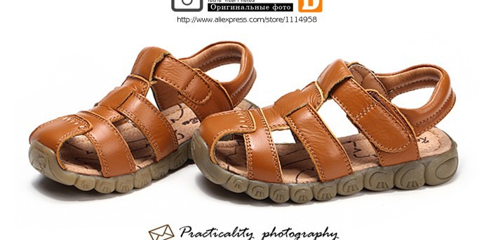 New 2015 Summer Kids Sandals Boys Genuine Leather Sandals Shoes Footwear Children Shoes Sandels Size21-36 Cow Sandalia Infantil free shipping (8)