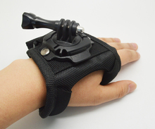 Glove Wrist Band 360 Degree Swivel Rotation Hand Strap Belt Tripod Mount For GoPro Hero 4/3+/3 Go Pro SJCAM SJ4000 SJ5000 GP127L