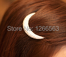Newest Crystal Moon Rhinestone Hair Accessories For Women Hair Clips For Girls Headdress Hairpin Clamps HB144