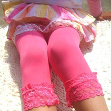 Toddler Kids Girl Lacing Velvet Tights Capri Pants Pantyhose Skinny Trousers