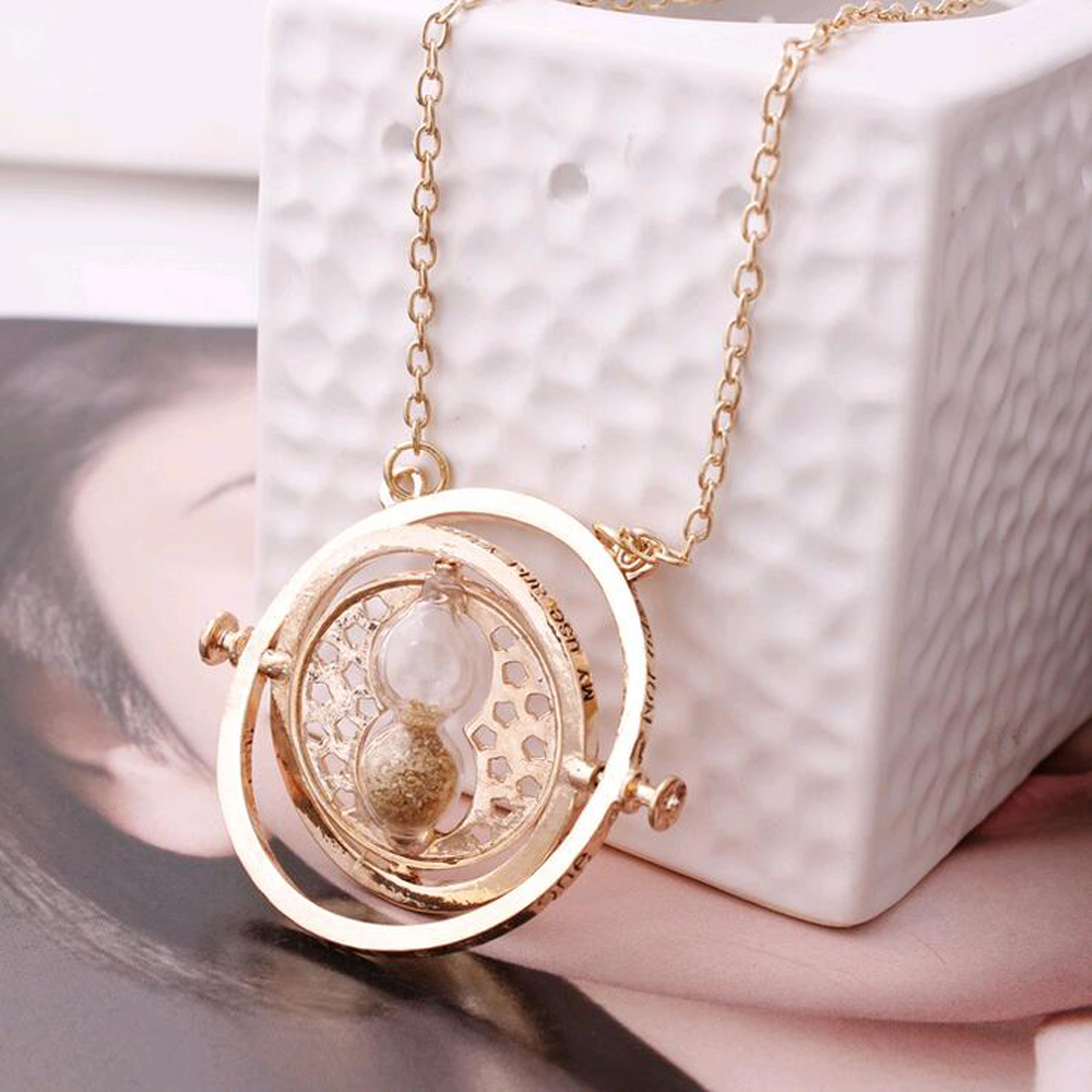 2016 Hot selling Harry Potter Time Turner Necklace Hermione Granger rotating back gold tree hourglass Necklace