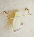 Modern Style Wall Mounted Gold Brass Bathroom Towel Rack Holder Dual Towel Bars