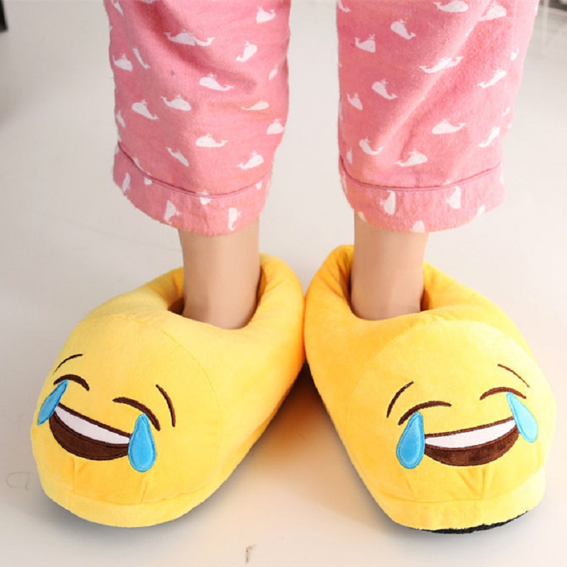 Buy New Arrive Men And Women Emoji Shoes Yellow Cotton
