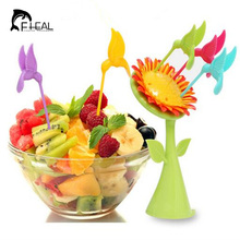 Lovely Sunflower Birds Forks Cutlery Set Fruit Fork Set Party Reuse Cake Fruit Fork Picks font