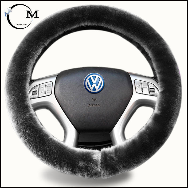 Fashion Sport Rose Cover & Wheel Steering Wheel Hubs Plush  Multicolor Steering Wheel Cover For Volkswagen Interior Accessories