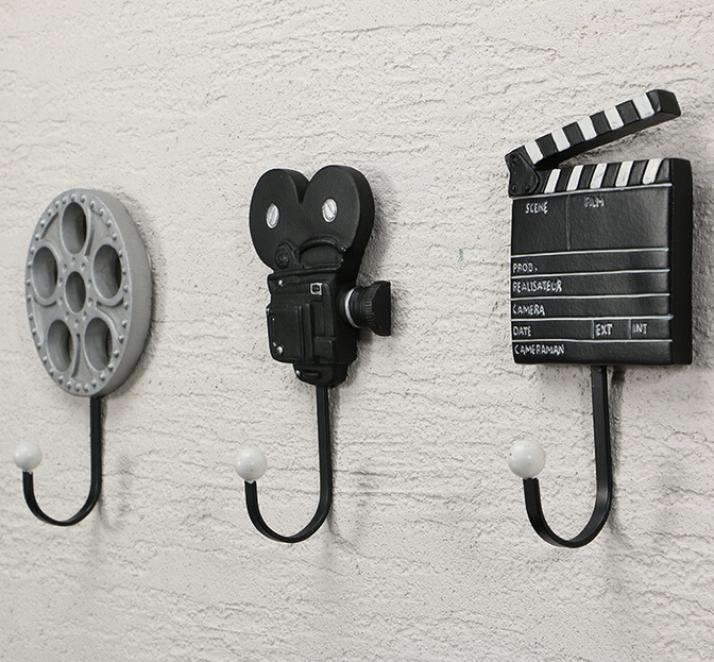 Resin Clothes Hat Bag Hanger Hook Wall Mounted Film Movie Camera Clapperboard