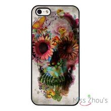 Floral Flower Skull Abstract back skins mobile cellphone cases for iphone 4/4s 5/5s 5c SE 6/6s plus ipod touch 4/5/6
