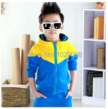 2016 new arrive baby boys clothes set hoodied clothes suit 3 colors boys sports suit Retail