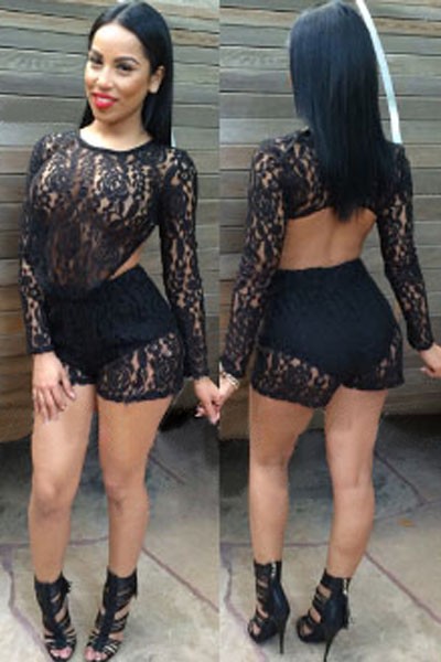 Black-Lace-Bomb-Romper-LC60405