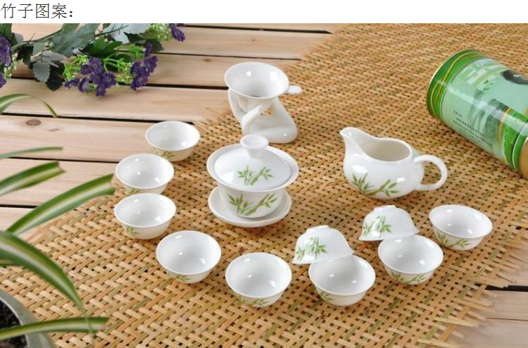 2014 promotion teapot coffee cafeteira fu tea set service contracted and relaxed cup jade porcelain packages