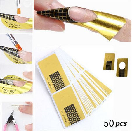 Wholesale 50pcs roll Professional Nail Tools Tips Nail Art Guide Form Acrylic Tip Gel Extension Sticker