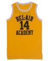 Yellow Basketball T shirts Banks Basketball Jersey Will Smith Fresh Prince Shirts 14 Letters and Maroon