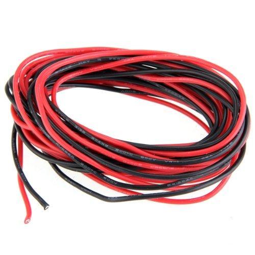 2x 3M 20 Gauge AWG Silicone Rubber Wire Cable Red Black Flexible IN STOCK FREE SHIPPING